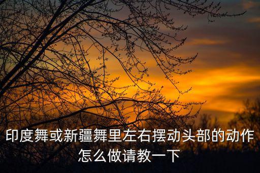 印度舞或新疆舞里左右摆动头部的动作怎么做请教一下