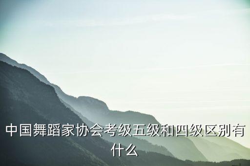 中国舞蹈家协会考级五级和四级区别有什么