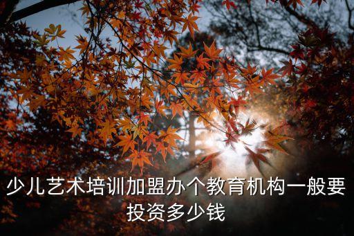 少儿艺术培训加盟办个教育机构一般要投资多少钱