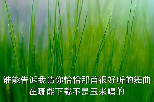 谁能告诉我请你恰恰那首很好听的舞曲在哪能下载不是玉米唱的