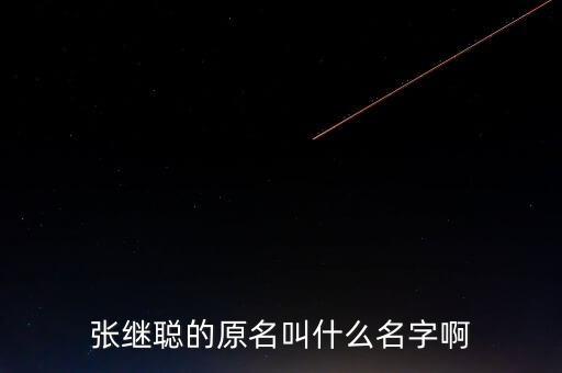 张继聪的原名叫什么名字啊