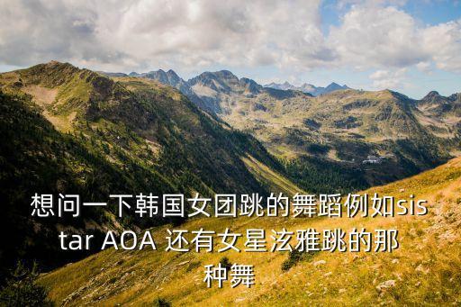 想问一下韩国女团跳的舞蹈例如sistar AOA 还有女星泫雅跳的那种舞