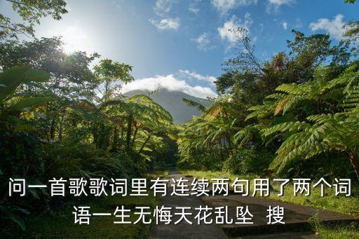 问一首歌歌词里有连续两句用了两个词语一生无悔天花乱坠  搜