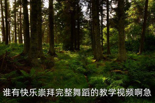谁有快乐崇拜完整舞蹈的教学视频啊急