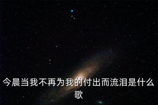 今晨当我不再为我的付出而流泪是什么歌
