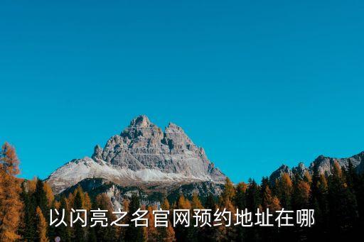 以闪亮之名官网预约地址在哪