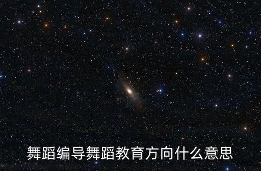 舞蹈编导舞蹈教育方向什么意思