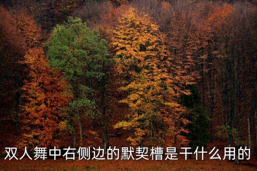 双人舞中右侧边的默契槽是干什么用的