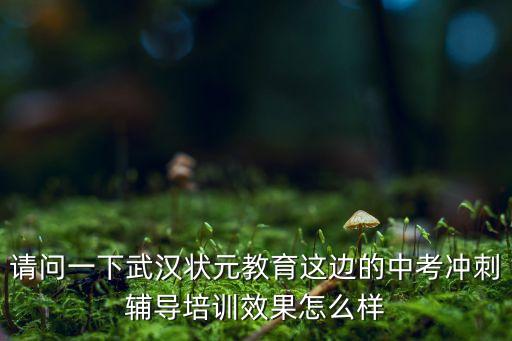 请问一下武汉状元教育这边的中考冲刺辅导培训效果怎么样
