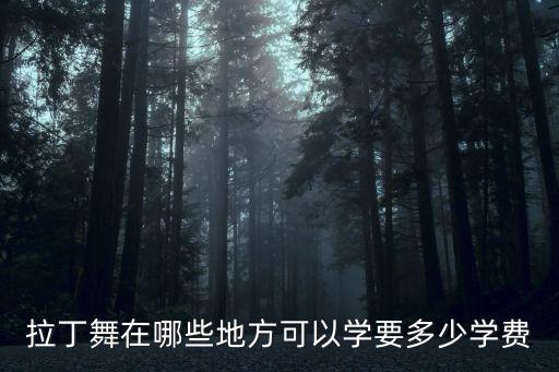 拉丁舞在哪些地方可以学要多少学费