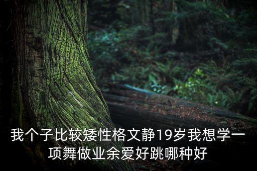 业余跳什么舞蹈，我个子比较矮性格文静19岁我想学一项舞做业余爱好跳哪种好