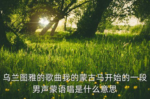 乌兰图雅的歌曲我的蒙古马开始的一段男声蒙语唱是什么意思