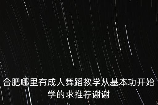 合肥舞蹈培训班成人，合肥哪里有成人舞蹈培训班要零基础哦