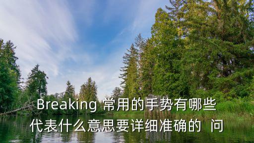 Breaking 常用的手势有哪些代表什么意思要详细准确的  问