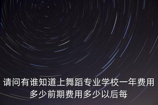 请问有谁知道上舞蹈专业学校一年费用多少前期费用多少以后每