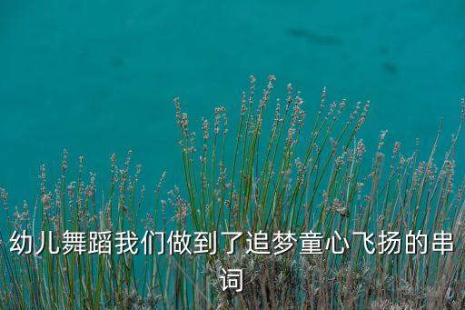 幼儿舞蹈我们做到了追梦童心飞扬的串词