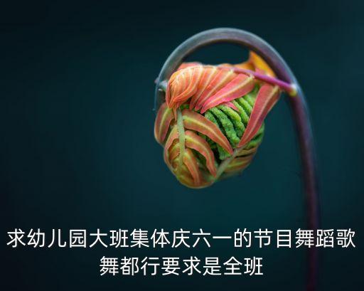 求幼儿园大班集体庆六一的节目舞蹈歌舞都行要求是全班
