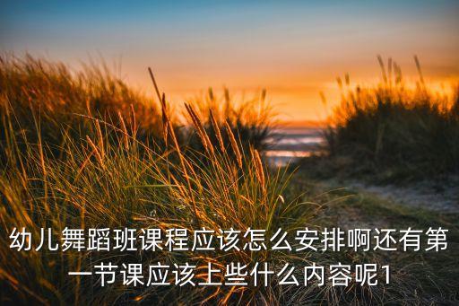 幼儿舞蹈班课程应该怎么安排啊还有第一节课应该上些什么内容呢1
