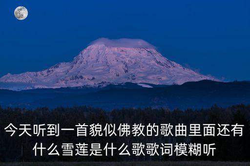 愿做你的雪莲是什么歌，今天听到一首貌似佛教的歌曲里面还有什么雪莲是什么歌歌词模糊听