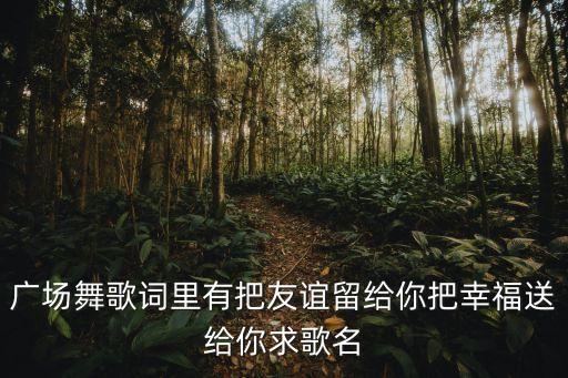 广场舞歌词里有把友谊留给你把幸福送给你求歌名