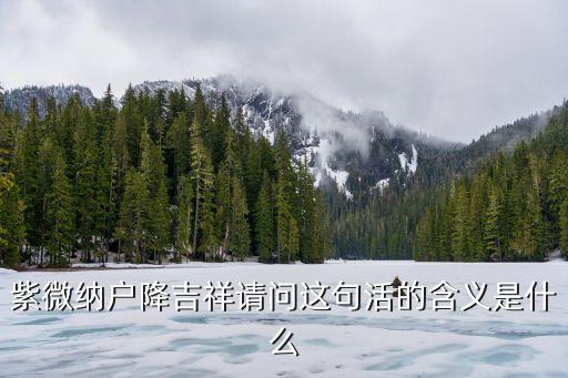 紫微纳户降吉祥请问这句活的含义是什么