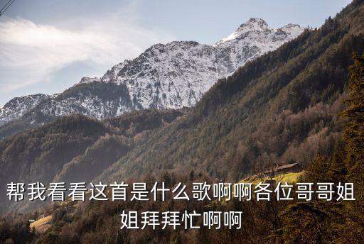 帮我看看这首是什么歌啊啊各位哥哥姐姐拜拜忙啊啊