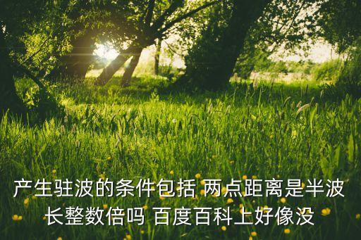 广场舞唐豆广糖豆广场舞手指，产生驻波的条件包括 两点距离是半波长整数倍吗 百度百科上好像没