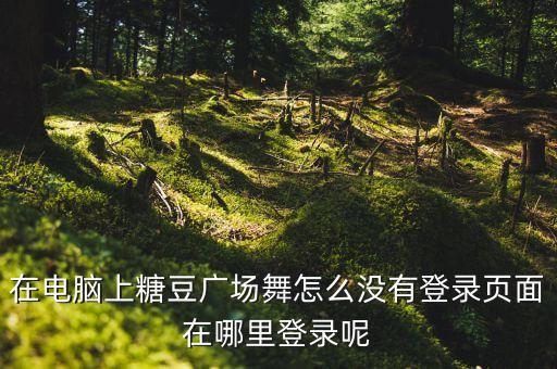 在电脑上糖豆广场舞怎么没有登录页面在哪里登录呢