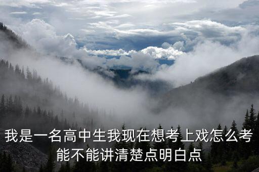 我是一名高中生我现在想考上戏怎么考能不能讲清楚点明白点