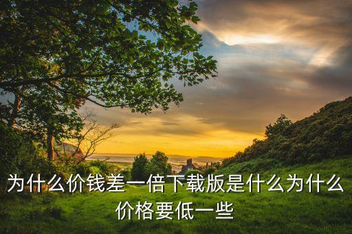为什么价钱差一倍下载版是什么为什么价格要低一些