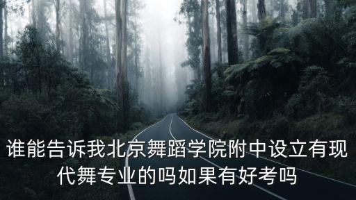 谁能告诉我北京舞蹈学院附中设立有现代舞专业的吗如果有好考吗