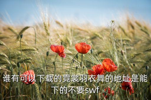 谁有可以下载的霓裳羽衣舞的地址是能下的不要swf