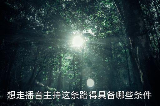 走播音看的条件，想走播音主持这条路得具备哪些条件