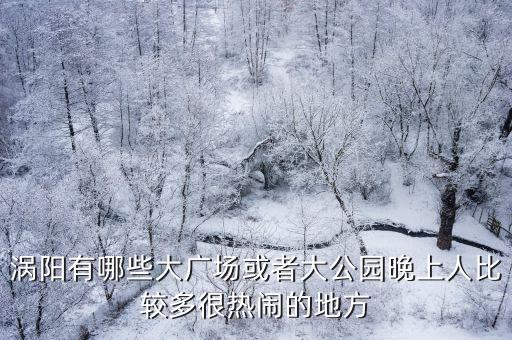 涡阳有哪些大广场或者大公园晚上人比较多很热闹的地方