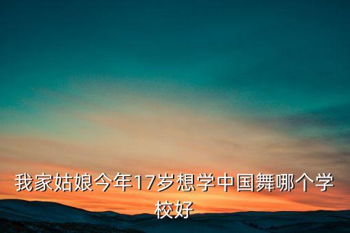 我家姑娘今年17岁想学中国舞哪个学校好