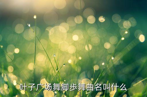 叶子广场舞脚歩舞曲名叫什么