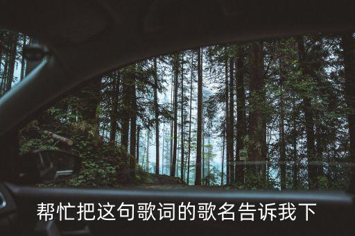 帮忙把这句歌词的歌名告诉我下