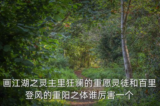 画江湖之灵主里狂澜的重愿灵徒和百里登风的重阳之体谁厉害一个