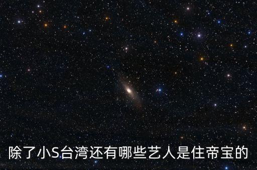 除了小S台湾还有哪些艺人是住帝宝的