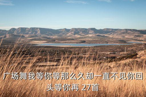 还要我等多久 广场舞，广场舞我等你等那么久却一直不见你回头等你再 27首