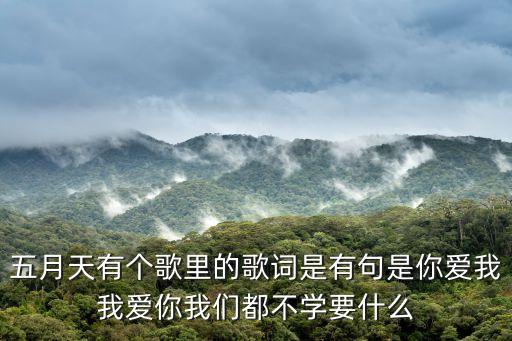 爱你我什么都不要，五月天有个歌里的歌词是有句是你爱我我爱你我们都不学要什么