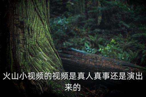 火山视频800，火山小视频的视频是真人真事还是演出来的