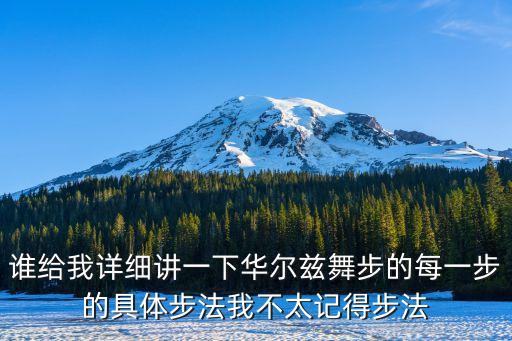 谁给我详细讲一下华尔兹舞步的每一步的具体步法我不太记得步法