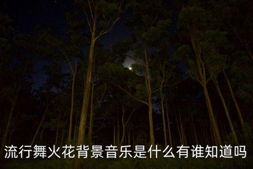 流行舞火花背景音乐是什么有谁知道吗