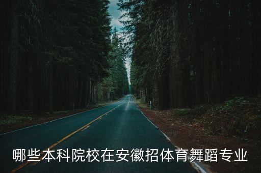 哪些本科院校在安徽招体育舞蹈专业