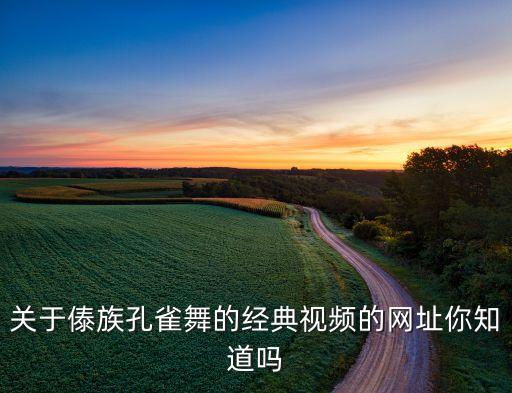 关于傣族孔雀舞的经典视频的网址你知道吗