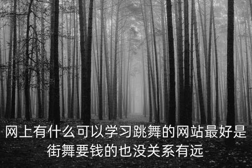 网上有什么可以学习跳舞的网站最好是街舞要钱的也没关系有远