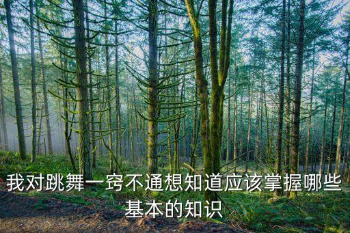 我对跳舞一窍不通想知道应该掌握哪些基本的知识