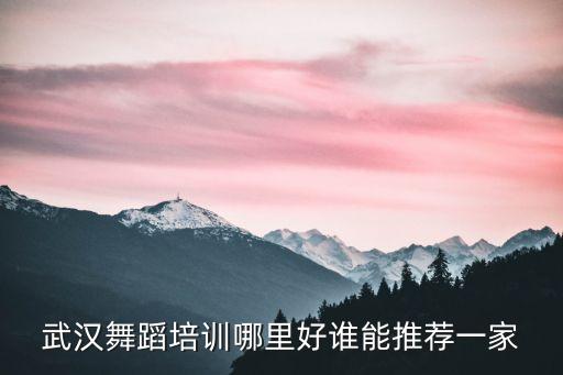 武汉舞蹈培训哪里好谁能推荐一家