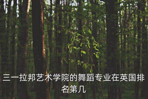 三一拉邦艺术学院的舞蹈专业在英国排名第几